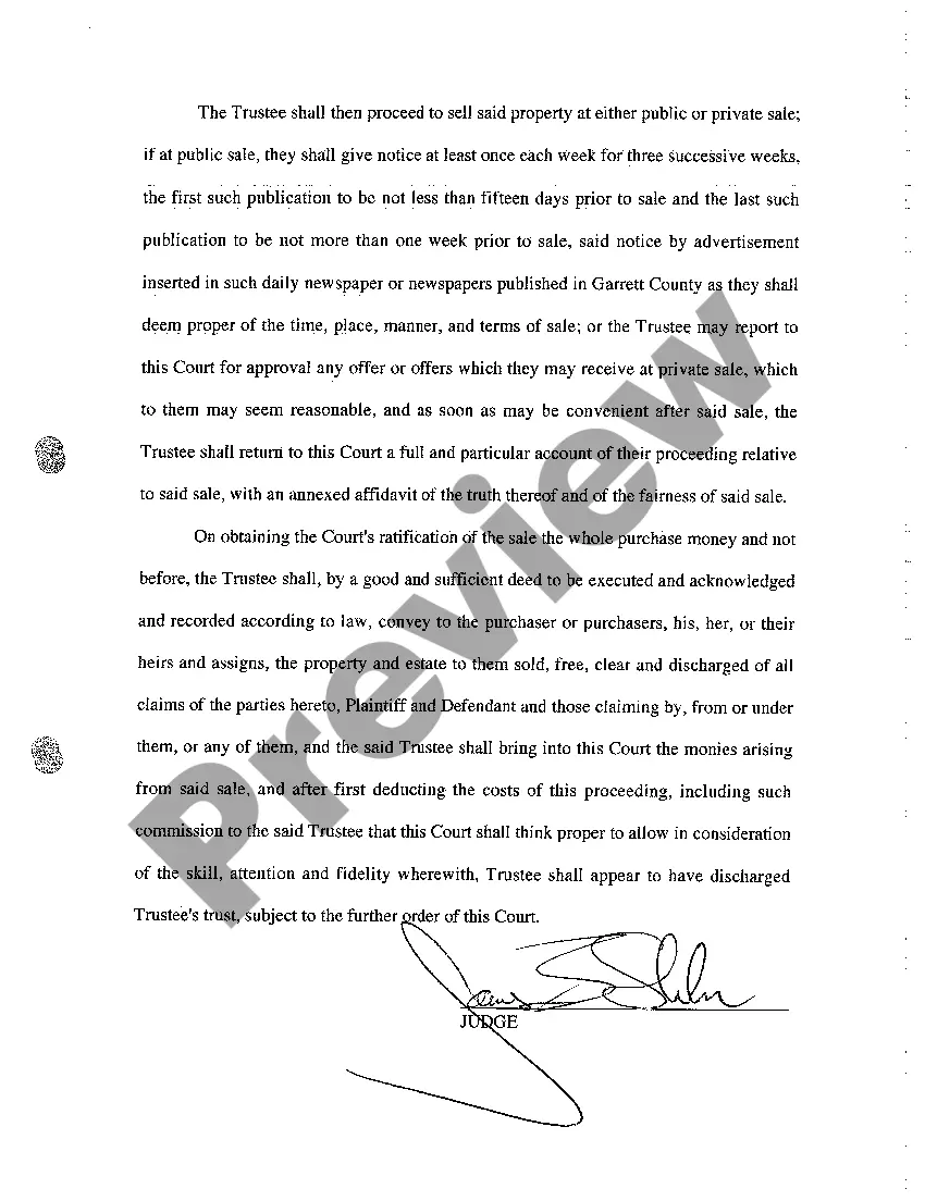 Get A12 Final Order Establishing Mechanics' Lien and Directing Sale of Property Preview A12 Final Order Establishing Mechanics' Lien and Directing Sale of Property