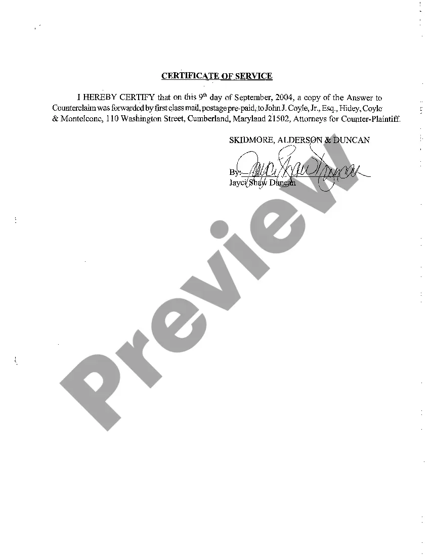 Preview A15 Answer to Counterclaim