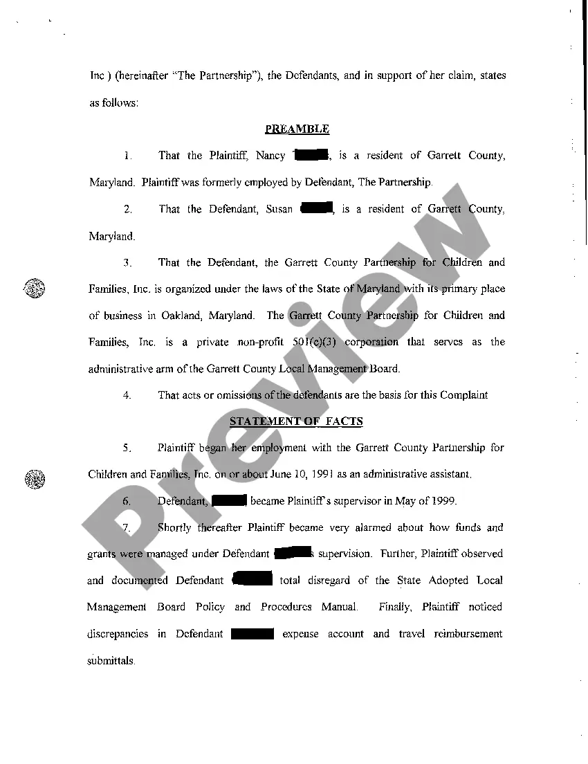 Get A01 Complaint Wrongful Discharge, Intentional Infliction of Emotional Distress, Respondeat Superior, and Negligent Hiring, Retention, Supervision Preview A01 Complaint Wrongful Discharge, Intentional Infliction of Emotional Distress, Respondeat Superior, and Negligent Hiring, Retention, Supervision