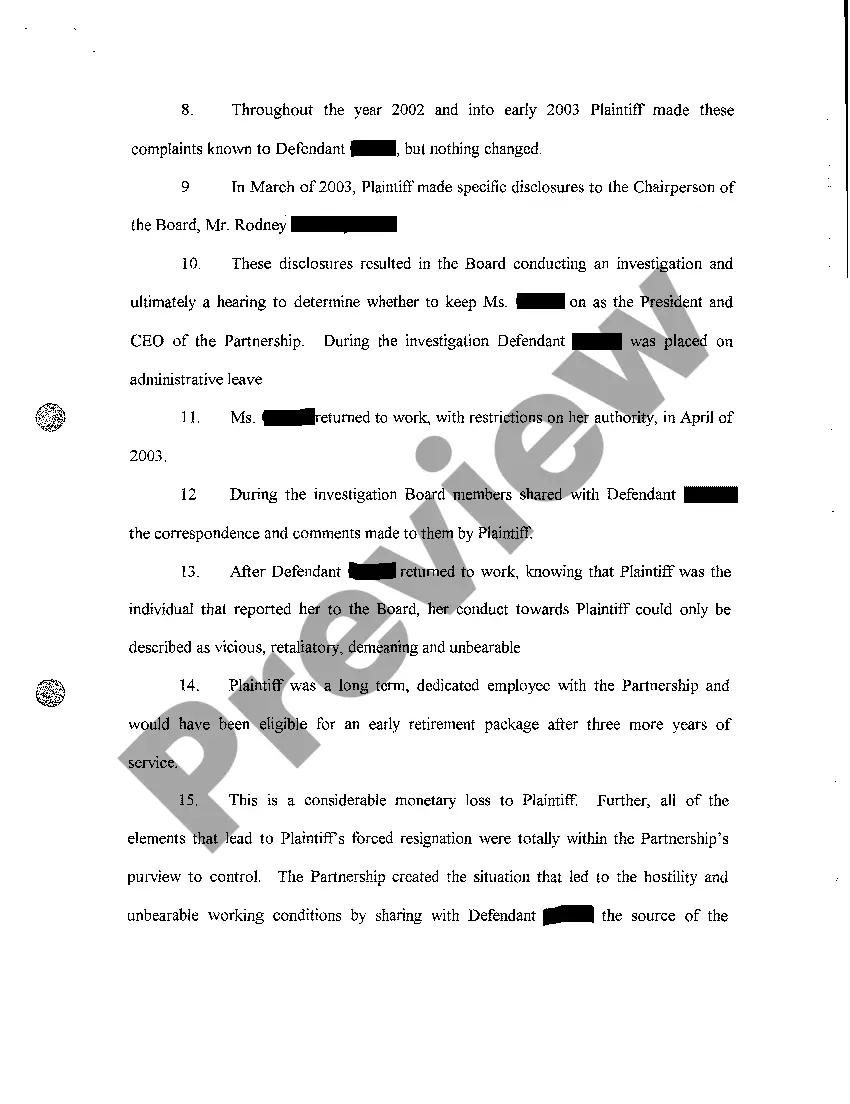 Get A01 Complaint Wrongful Discharge, Intentional Infliction of Emotional Distress, Respondeat Superior, and Negligent Hiring, Retention, Supervision Preview A01 Complaint Wrongful Discharge, Intentional Infliction of Emotional Distress, Respondeat Superior, and Negligent Hiring, Retention, Supervision