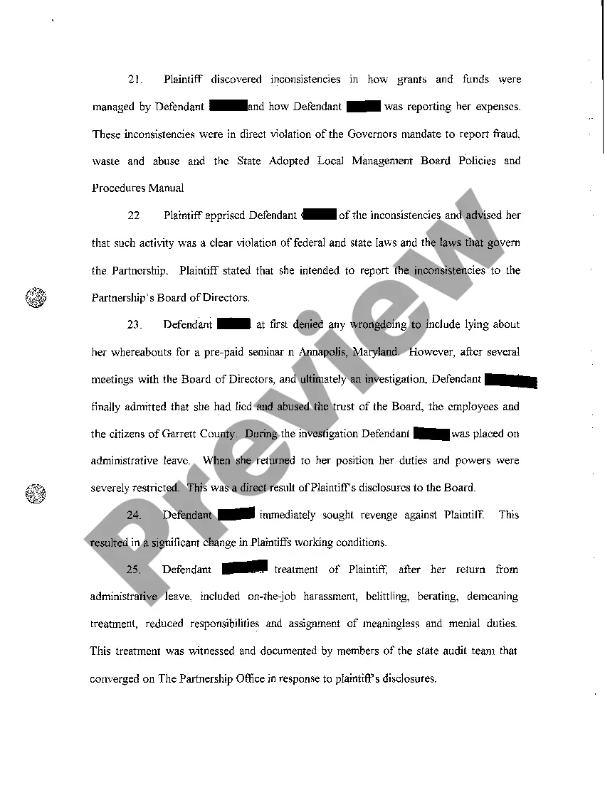 Get A01 Complaint Wrongful Discharge, Intentional Infliction of Emotional Distress, Respondeat Superior, and Negligent Hiring, Retention, Supervision Preview A01 Complaint Wrongful Discharge, Intentional Infliction of Emotional Distress, Respondeat Superior, and Negligent Hiring, Retention, Supervision