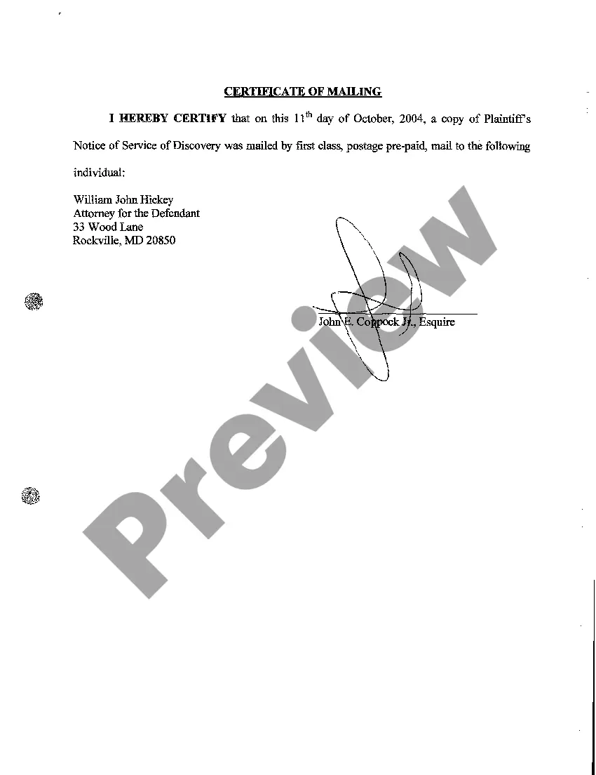 Preview A08 Notice of Service of Discovery