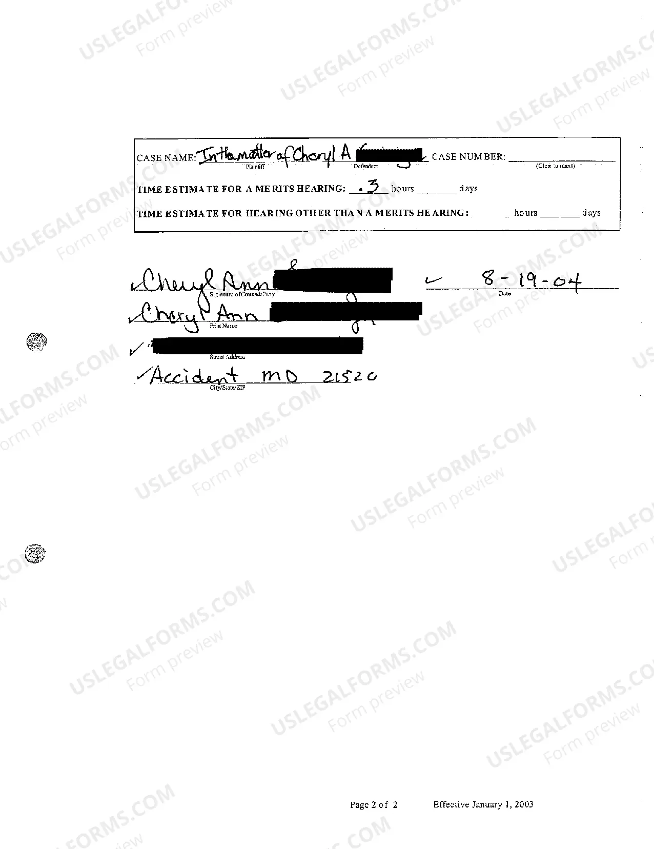 Preview A02 Civil Non-Domestic Case Information Report