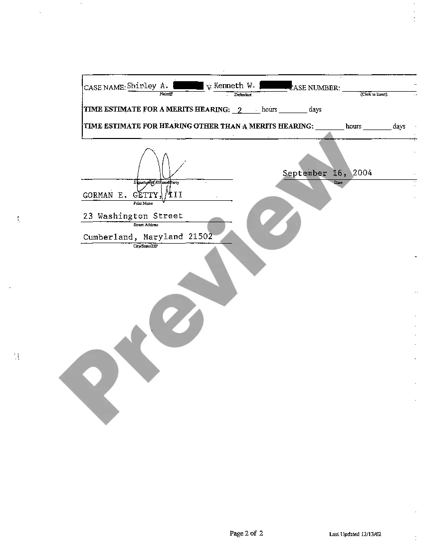 Get A05 Civil - Domestic Case Information Report Preview A05 Civil - Domestic Case Information Report
