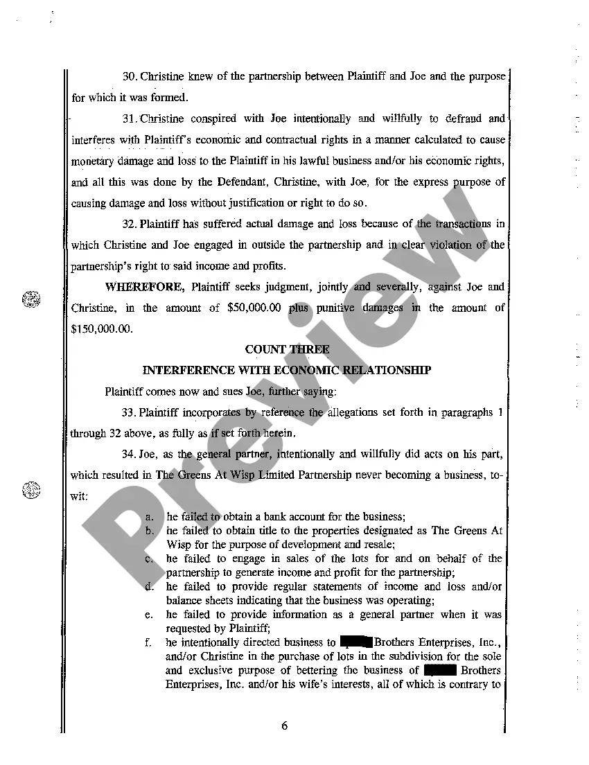 Get A01 Complaint Fraud in the Inducement, Conspiracy, and Interference with Economic Relationship Preview A01 Complaint Fraud in the Inducement, Conspiracy, and Interference with Economic Relationship