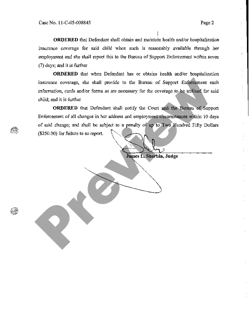 Preview A07 Order of Court Establishing Garnishment for the Purpose of Child Support