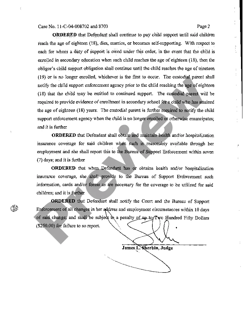 Get A09 Order of Court Establishing Garnishment for the Purpose of Child Support Preview A09 Order of Court Establishing Garnishment for the Purpose of Child Support