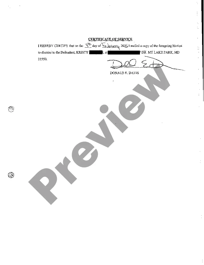 Preview A05 Motion for Dismissal Due to Nonpaternity of Child