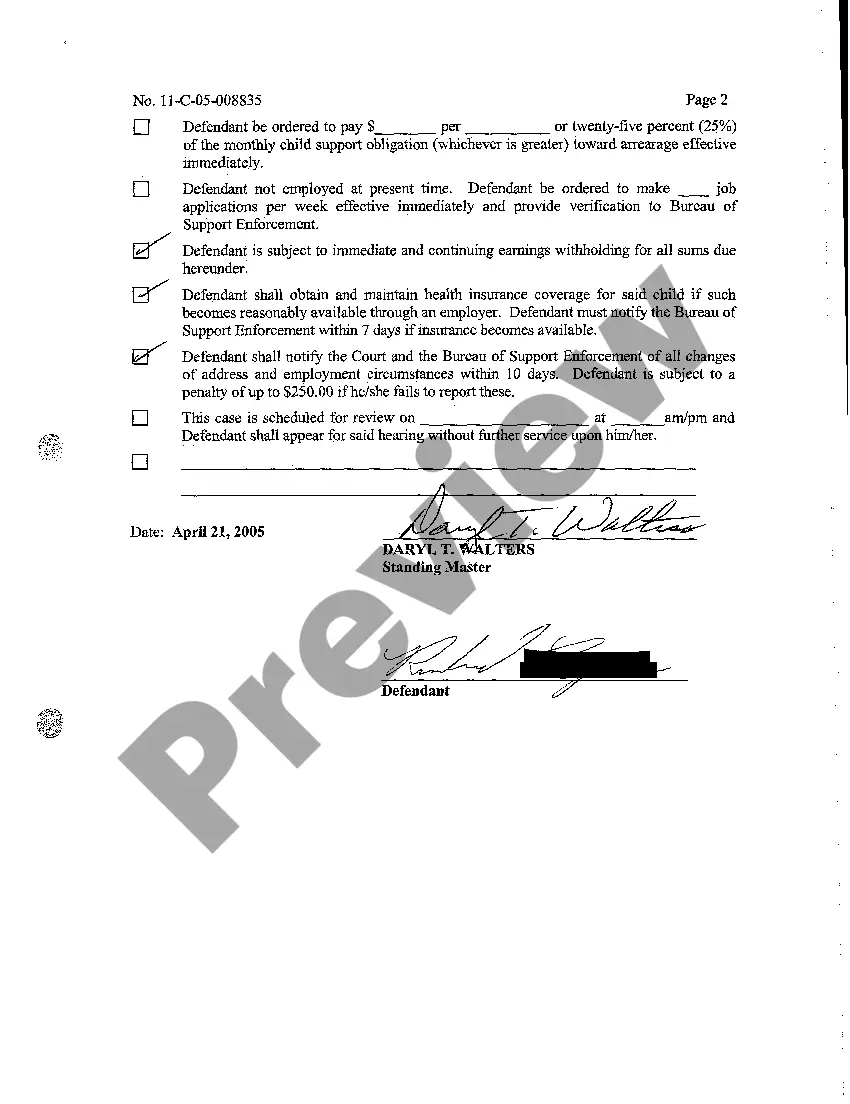 Preview A06 Report of the Master Recommending Child Support