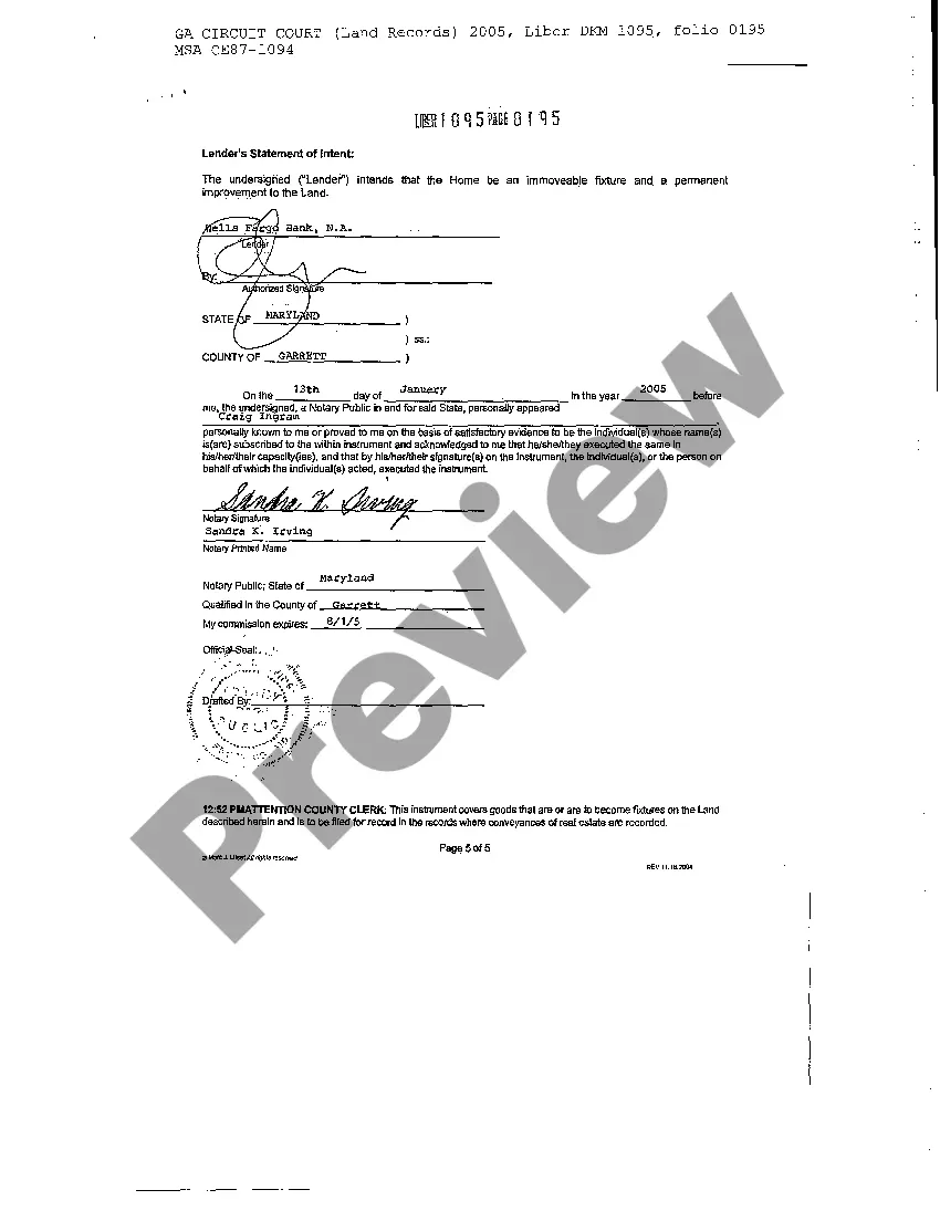 Preview Manufactured Home Affidavit of Affixation