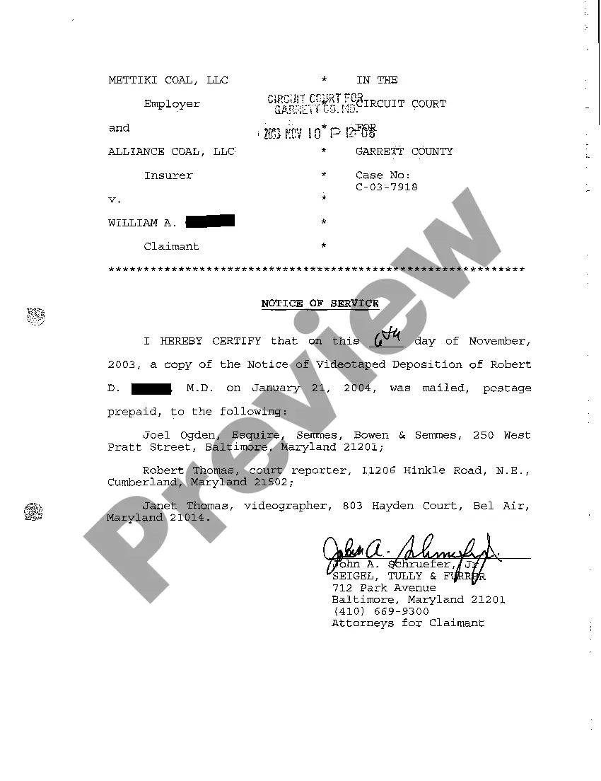 Get A08 Notice of Service Preview A08 Notice of Service