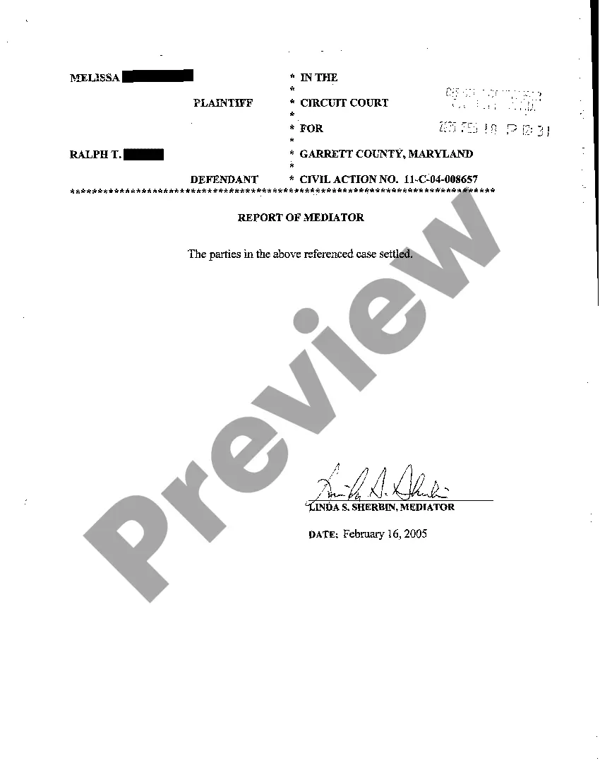 Preview A02 Order of Court to be Assigned to a Mediator