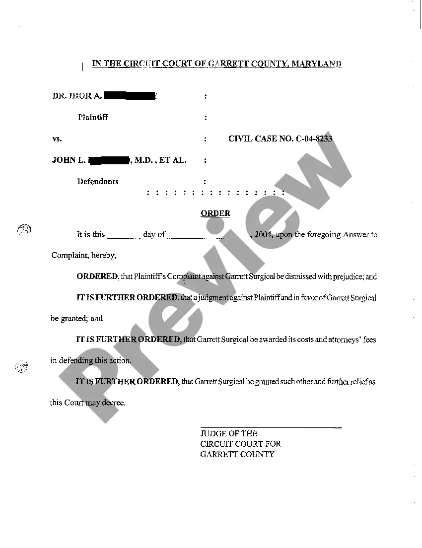 Preview A03 Answer to Complaint and Crossclaim