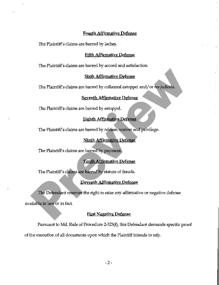 Preview A04 Answer to Complaint