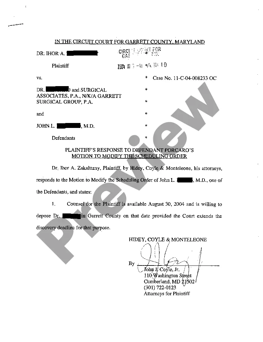 Preview A10 Defendant's Motion to Modify the Scheduling Order and Memorandum of Law in Support