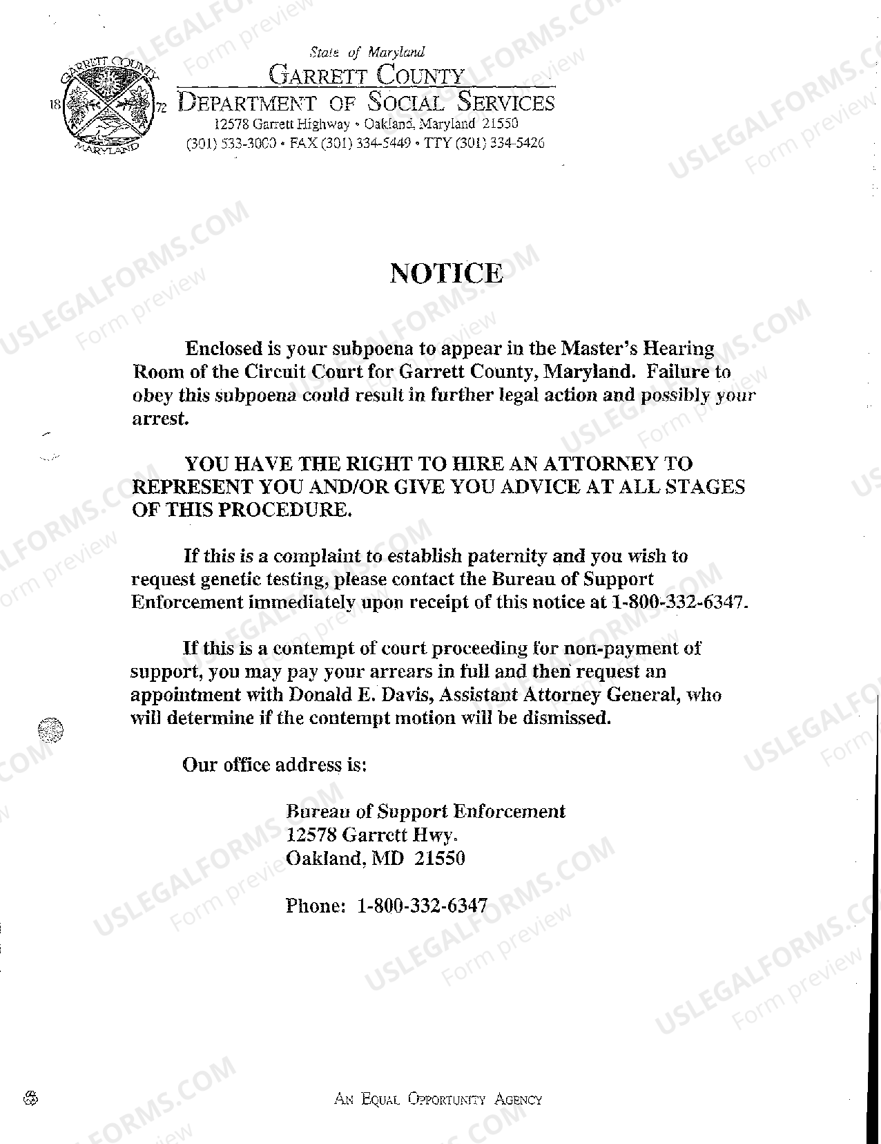 Maryland Motion for Contempt US Legal Forms