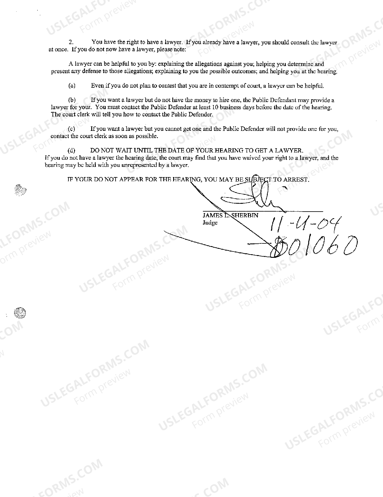 Maryland Order to Show Cause Why Defendant Should Not be Found in