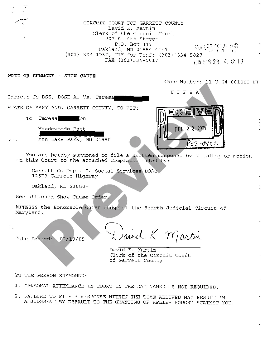 Get A05 Order to Show Cause Why Defendant Should Not be Found in Contempt Preview A05 Order to Show Cause Why Defendant Should Not be Found in Contempt