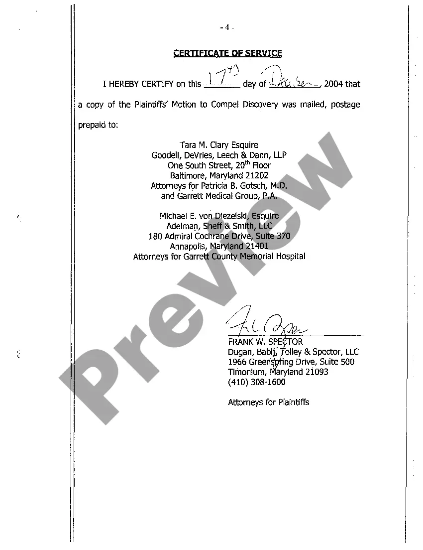 Get A16 Plaintiffs' Motion to Compel Discovery From Defendant Hospital Preview A16 Plaintiffs' Motion to Compel Discovery From Defendant Hospital