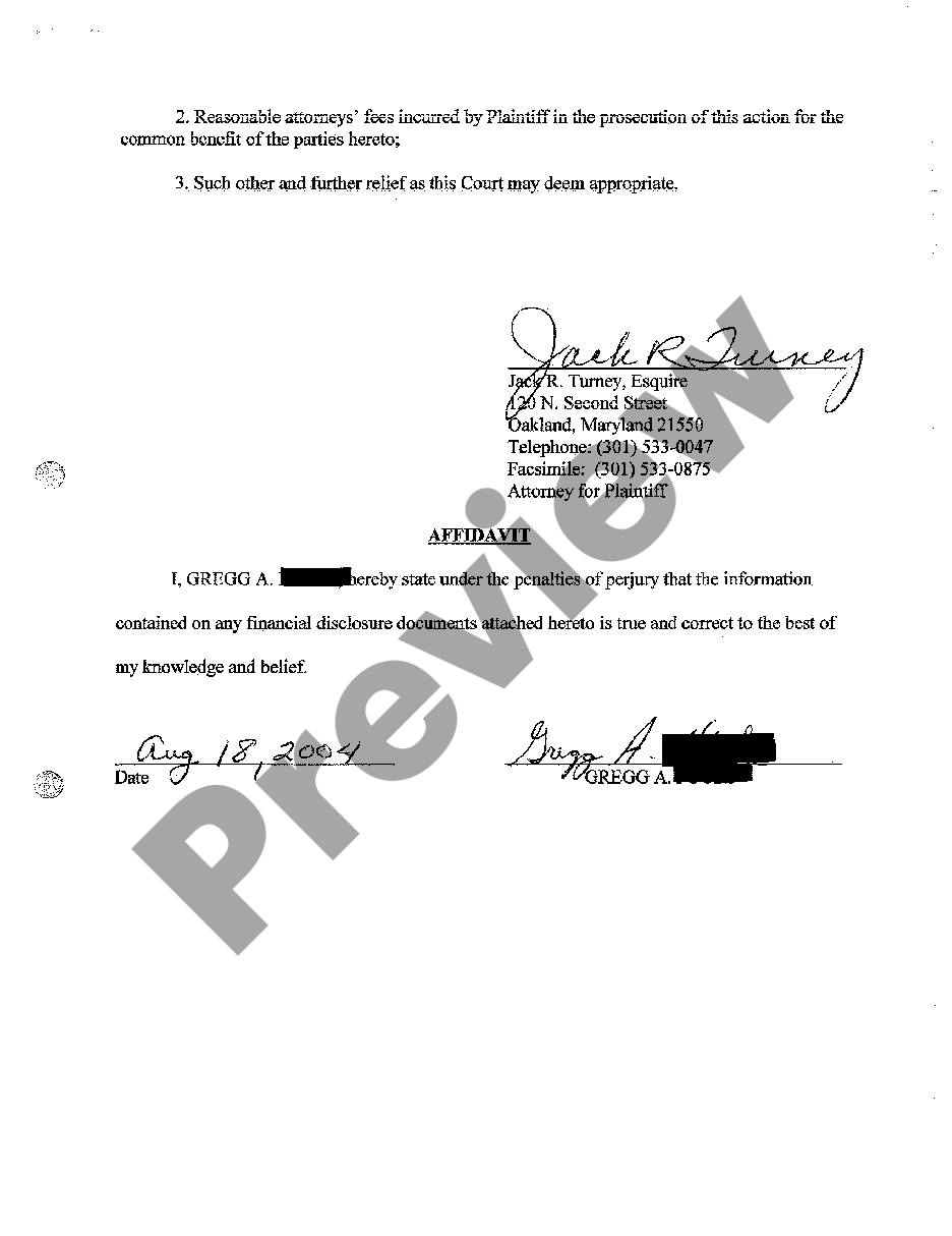 Montgomery Maryland Complaint for Partition of Land | US Legal Forms