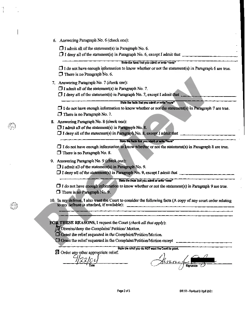 Get A02 Pro Se Answer to Complaint Preview A02 Pro Se Answer to Complaint