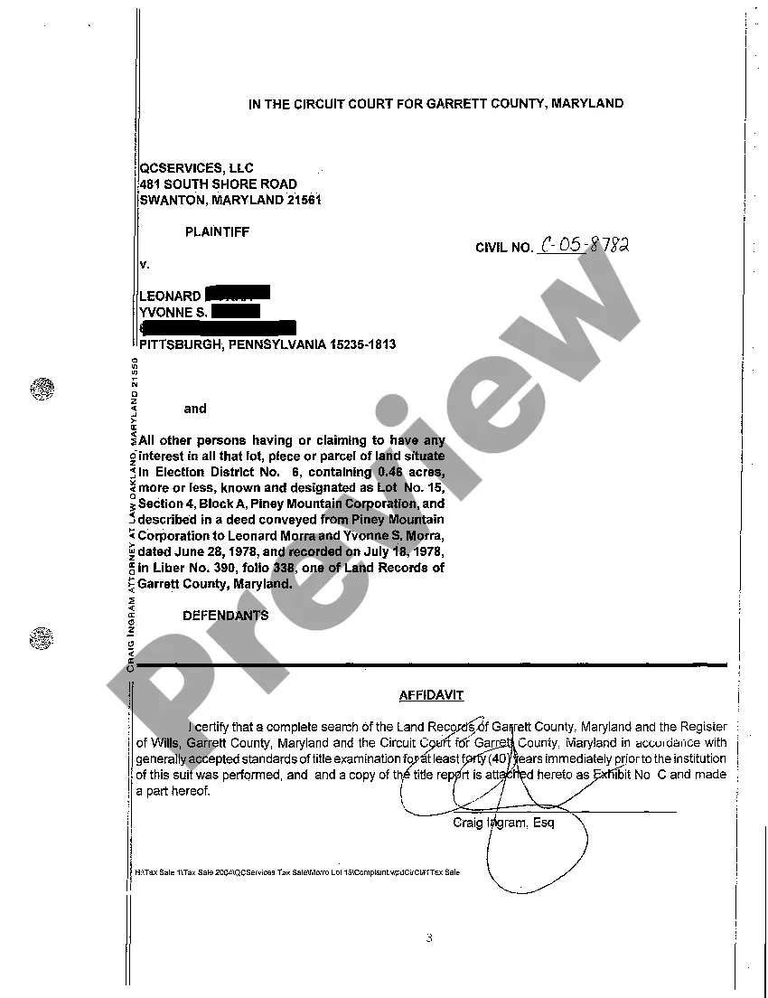 Get A01 Complaint to Foreclosure Right of Redemption Preview A01 Complaint to Foreclosure Right of Redemption