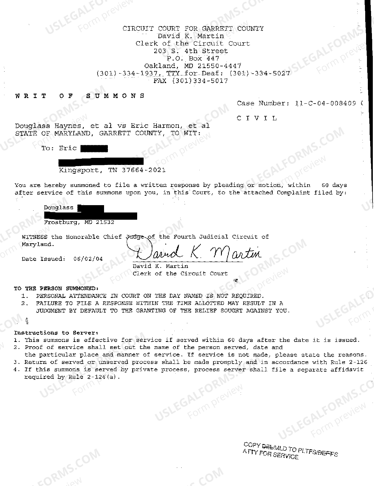 Maryland Complaint for Trespass to Property and to Quiet Title - Quiet ...