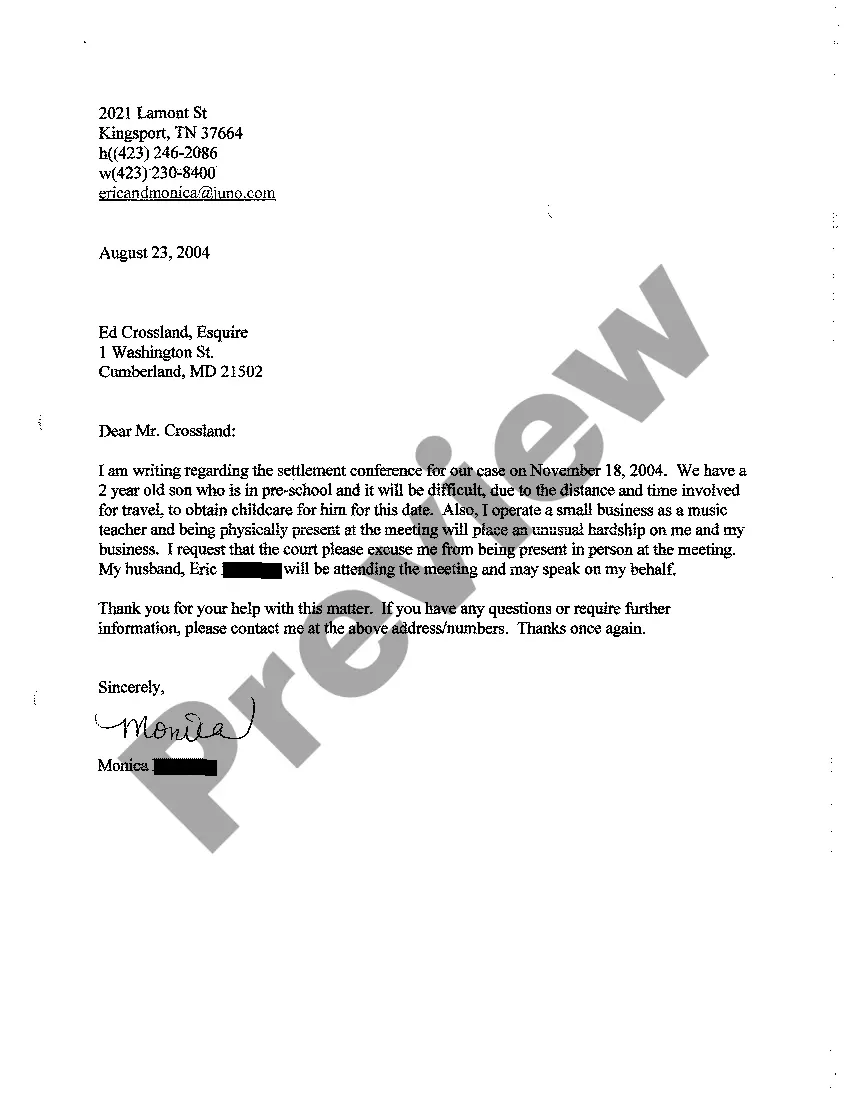 Preview A04 Motion to Waive Appearance of Co-Defendant at Settlement Conference