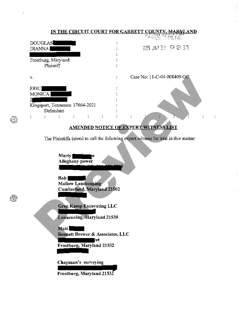 Get A06 Notice of Expert Witness List Preview A06 Notice of Expert Witness List