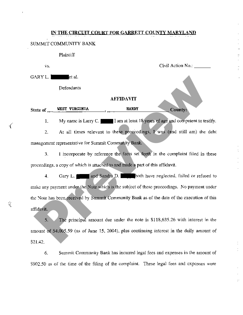 Maryland Plaintiff's Motion for Summary Judgment, Affidavit in Support