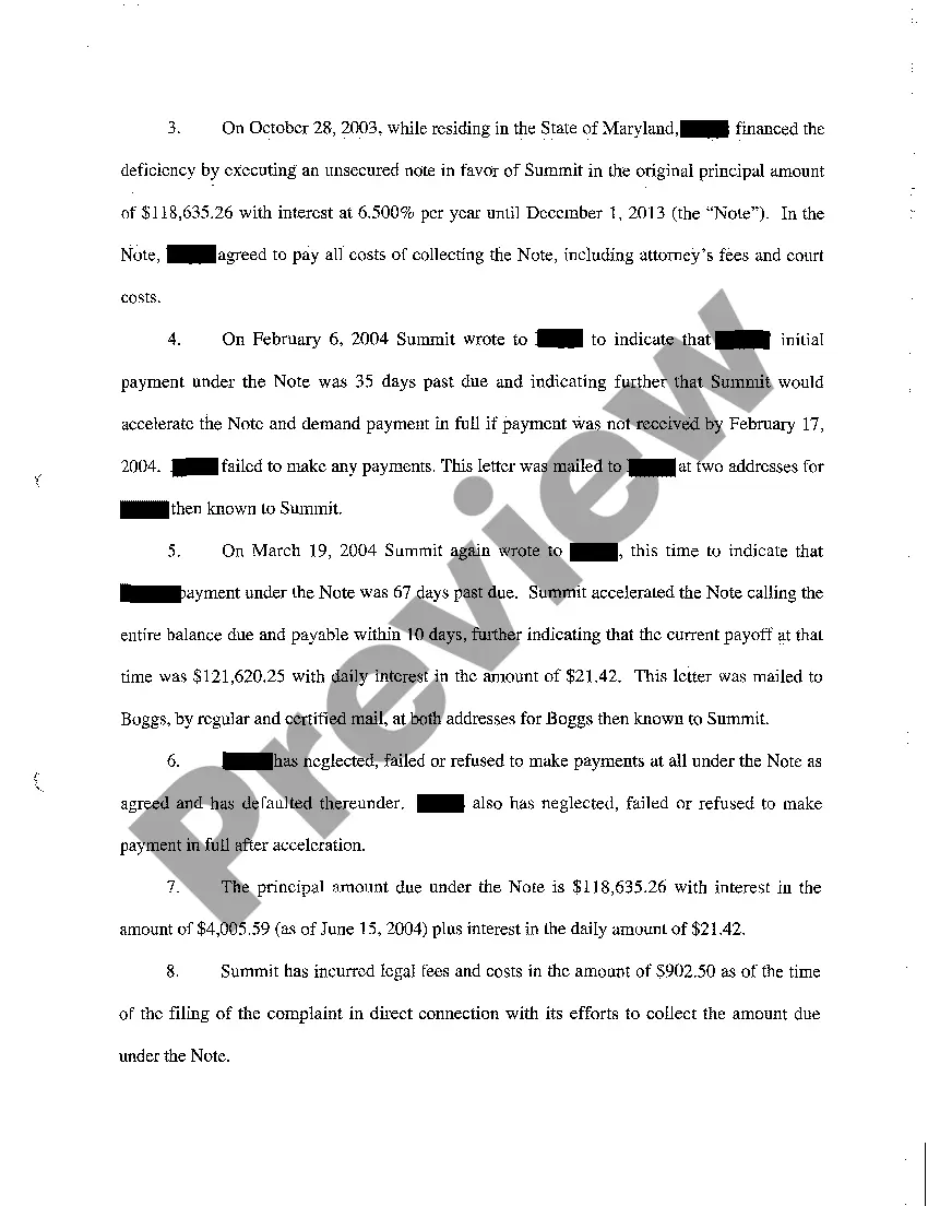 Preview A02 Plaintiff's Motion for Summary Judgment, Affidavit in Support of Motion, and Order Granting Summary Judgment