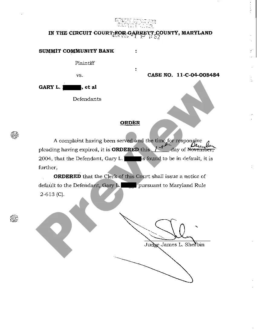 Preview A03 Order regarding Breach of Promissory Note by Selling Collateral Security