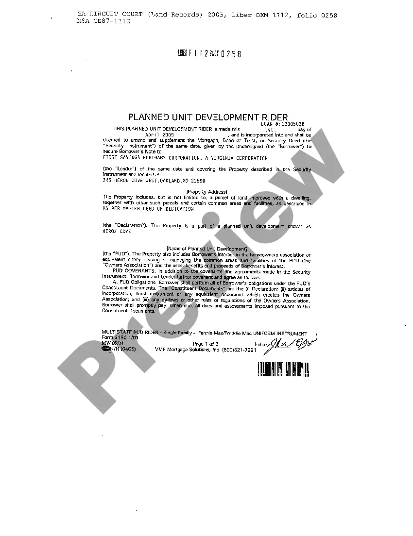 Preview Loan Modification Agreement Providing for Fixed Interest Rate