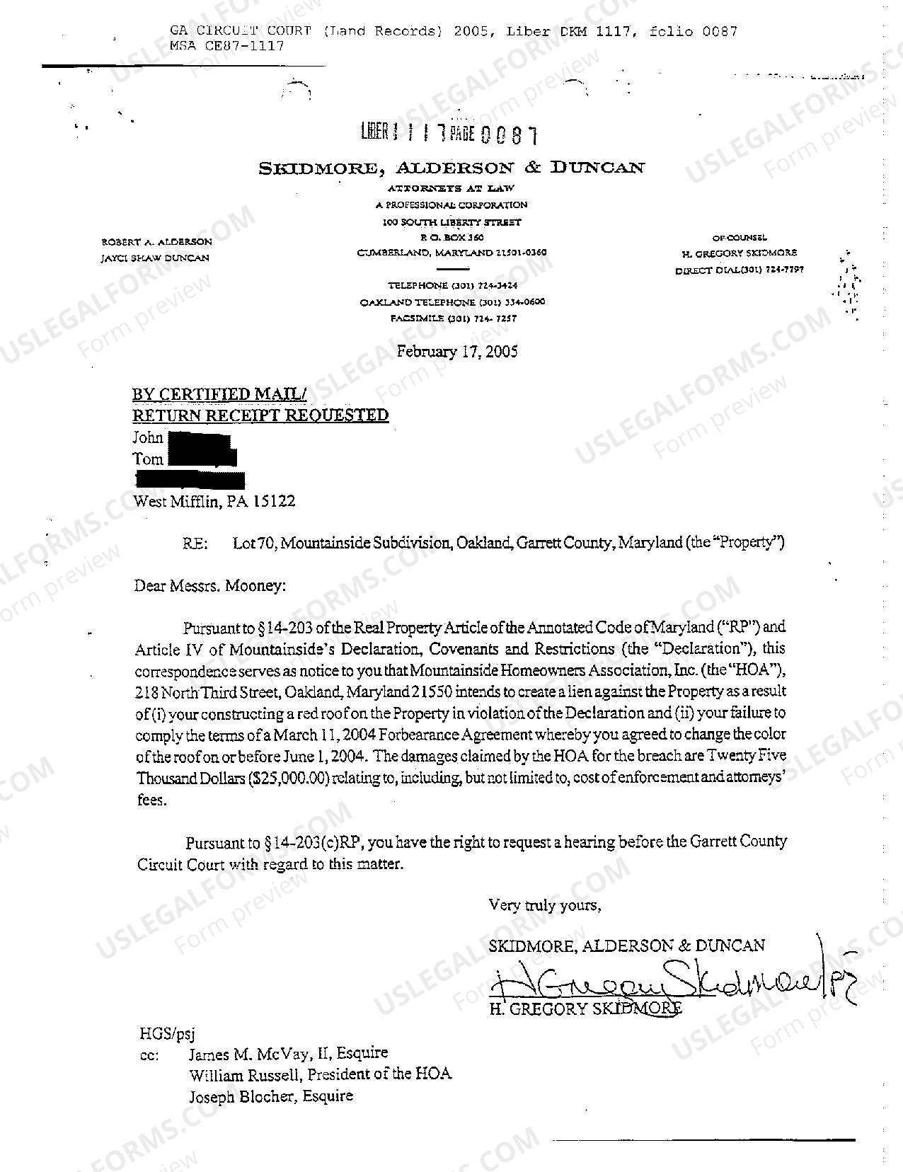 Maryland Statement of Lien US Legal Forms