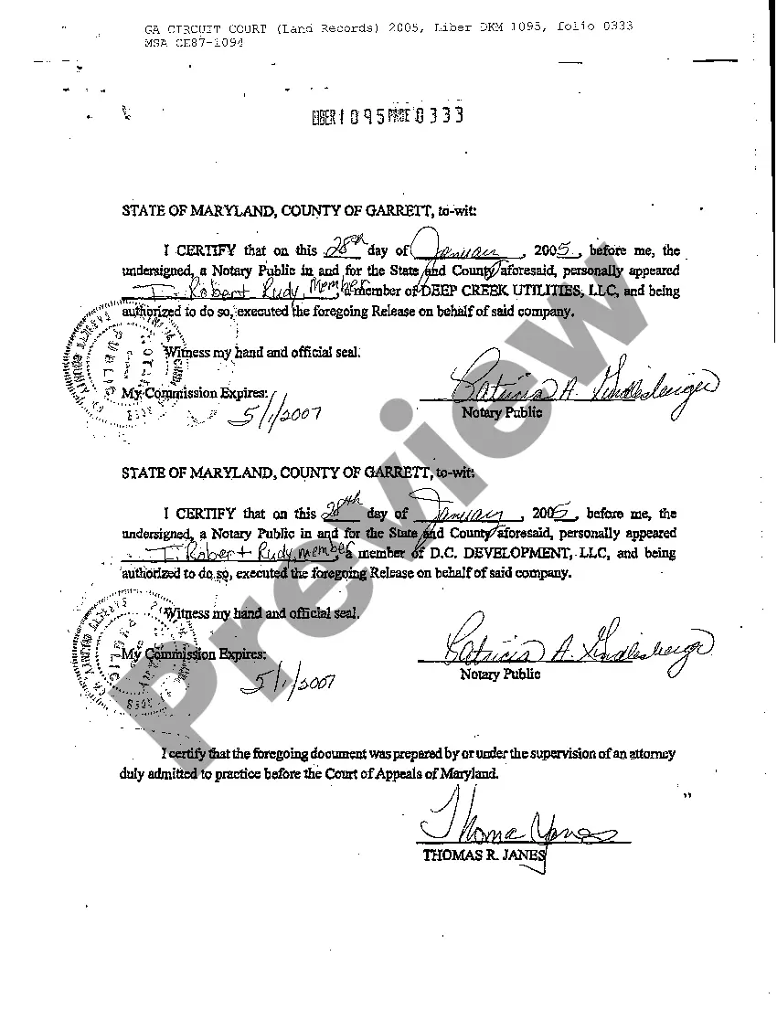 Preview Release of Infrastructure Facilities Liens for Subdivision