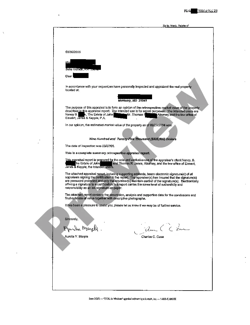 Get A08 Appraisal of Decedent's Real Property Preview A08 Appraisal of Decedent's Real Property
