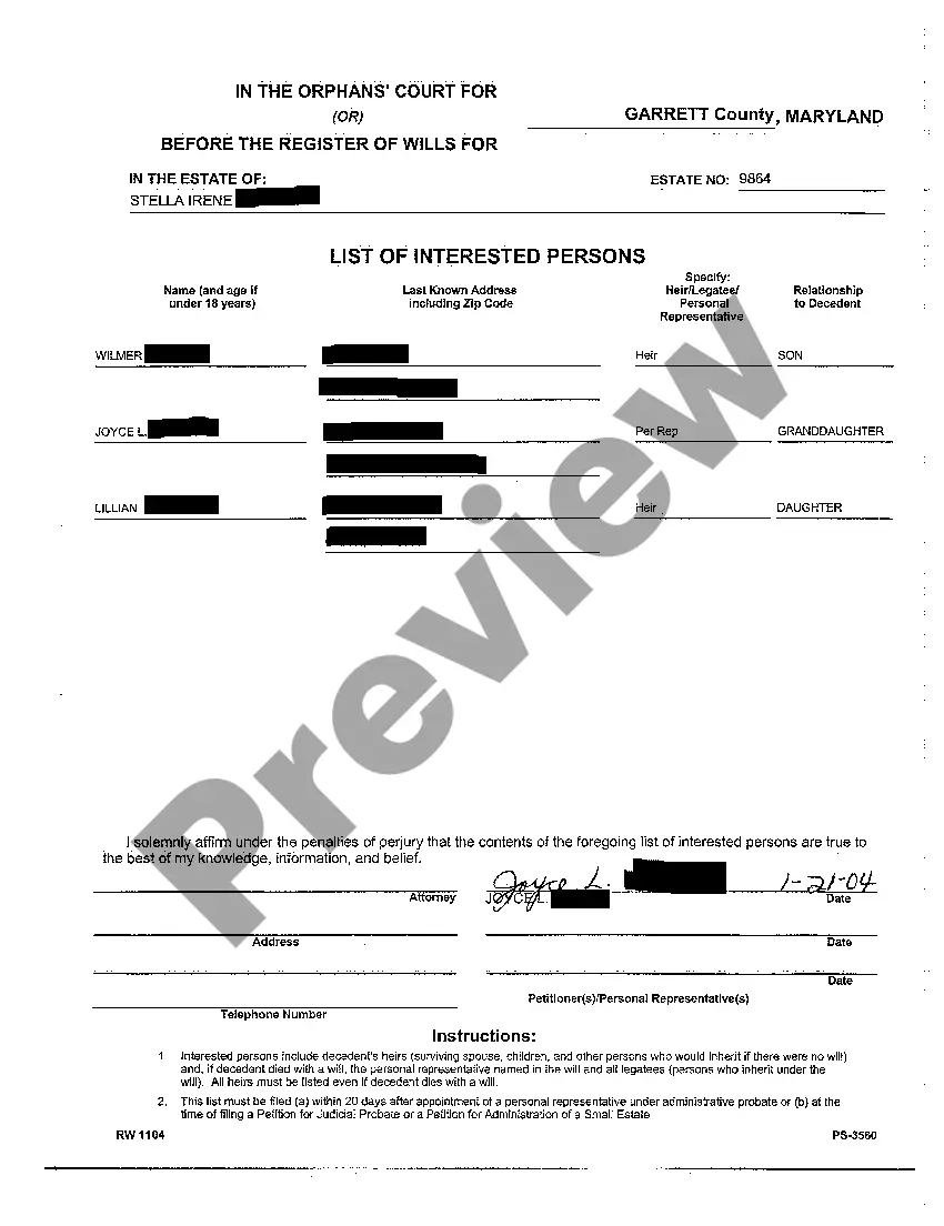 Preview A02 List of Interested Persons
