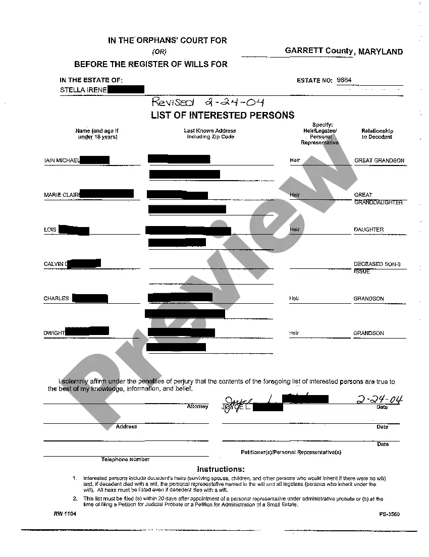 Preview A02 List of Interested Persons