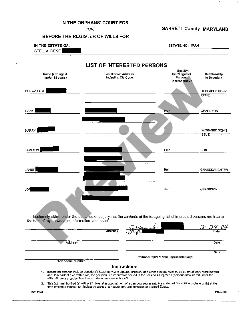 Preview A02 List of Interested Persons