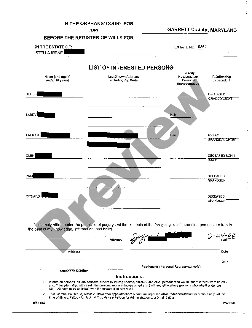 Preview A02 List of Interested Persons