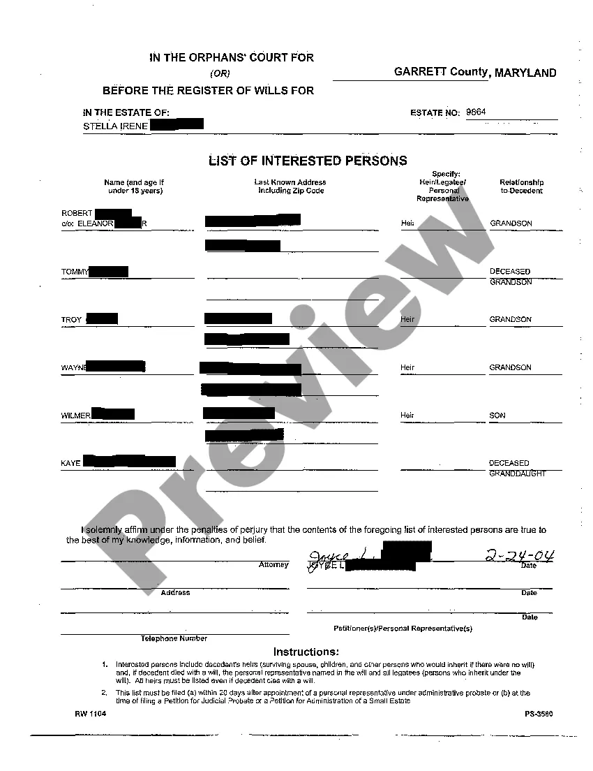 Preview A02 List of Interested Persons
