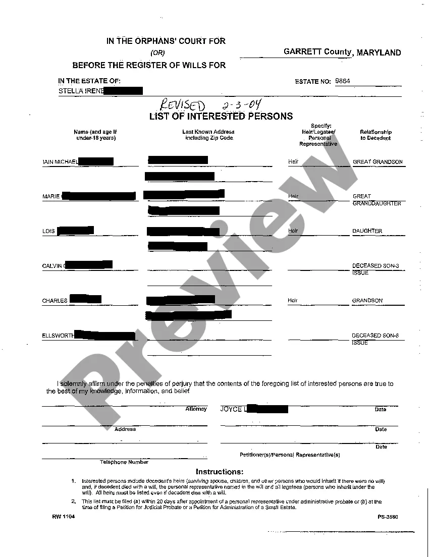 Preview A02 List of Interested Persons