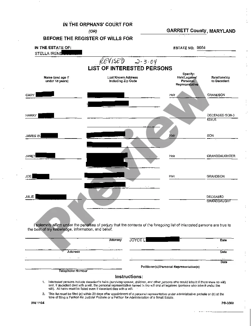 Preview A02 List of Interested Persons