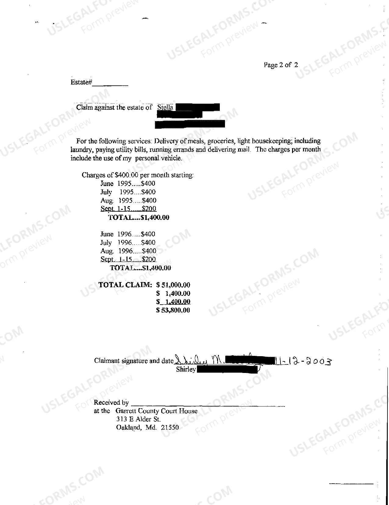 Preview A06 Claims Against Decedent's Estate for Personal Care