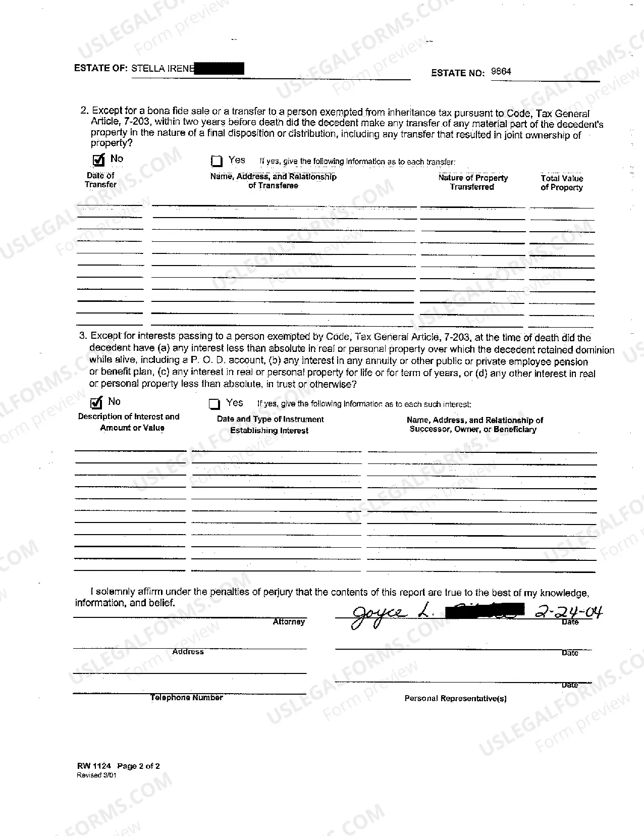 Preview A09 Information Report on Decedent Without Will