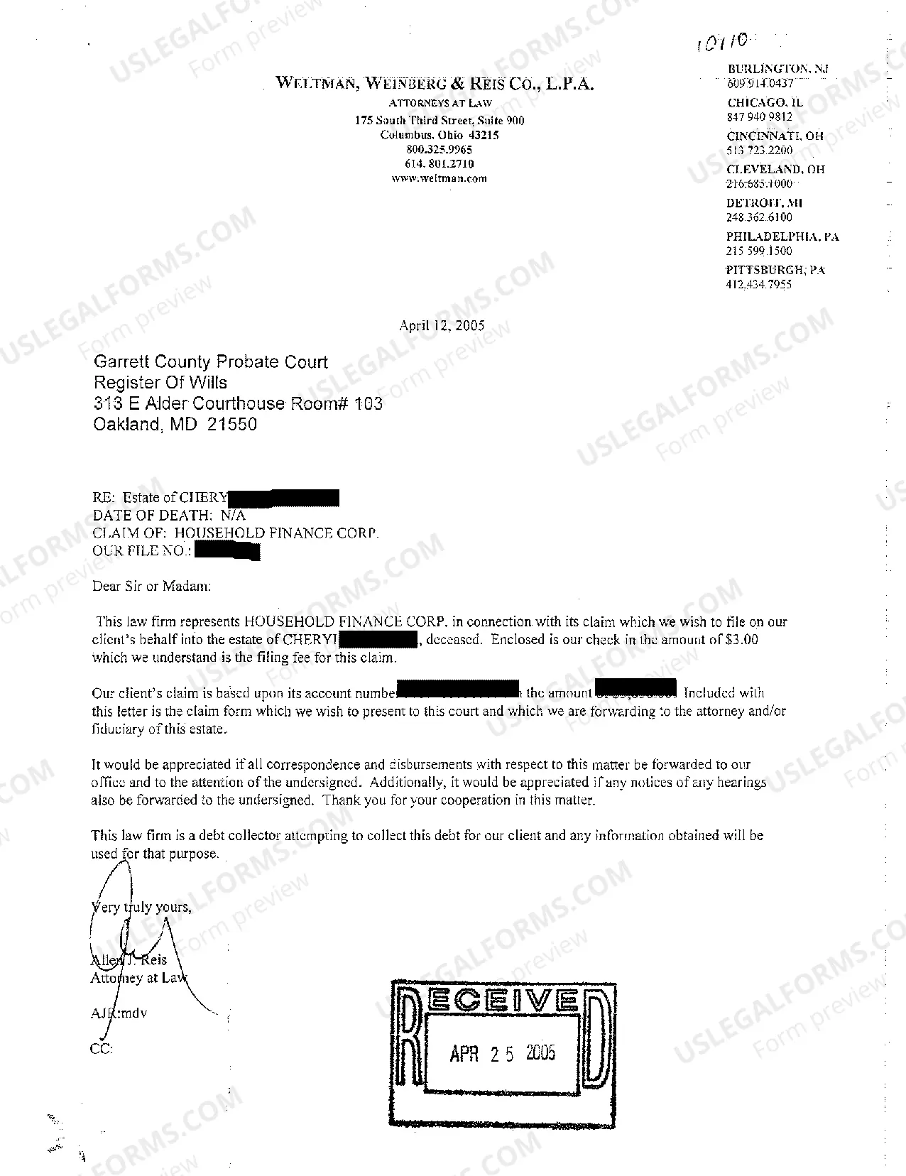 Preview A09 Claim Against Decedent's Estate