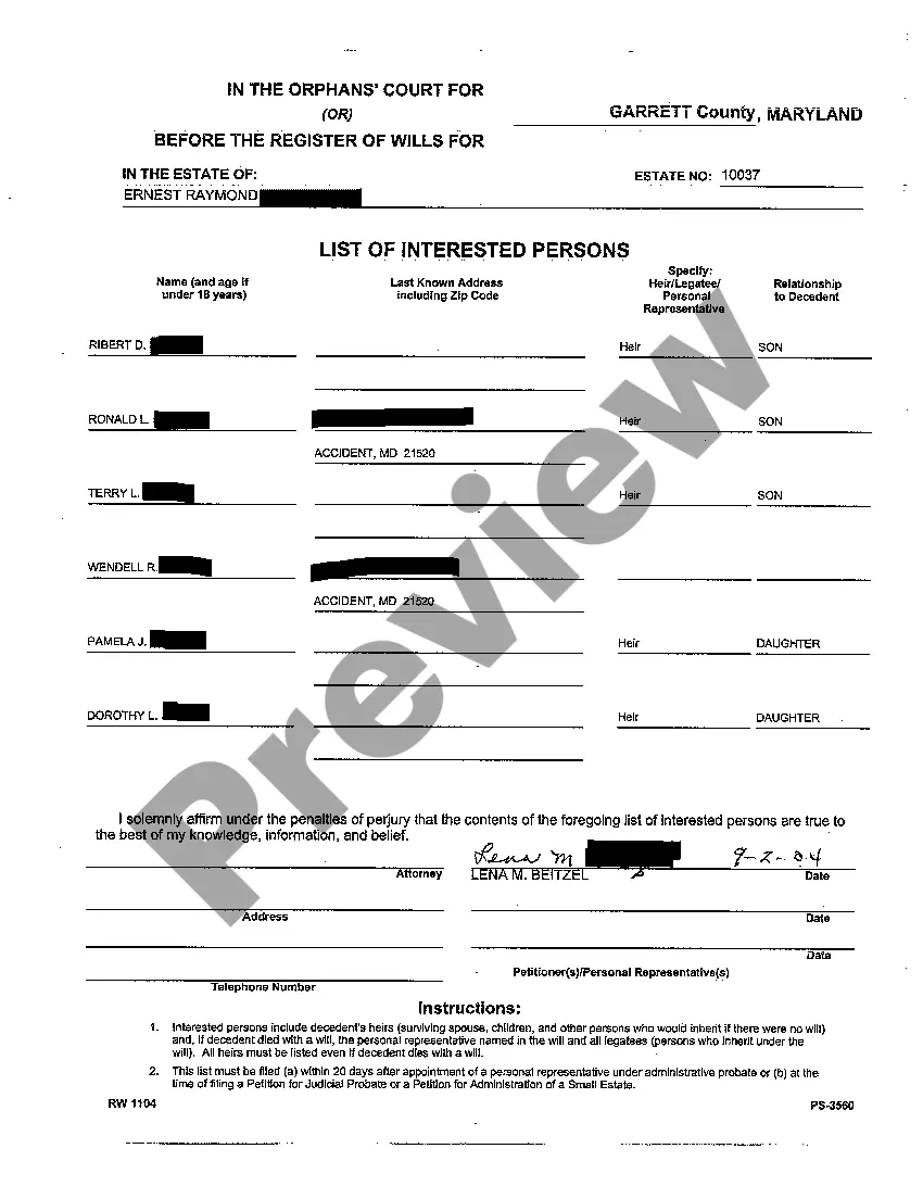 Preview A03 List of Interested Persons