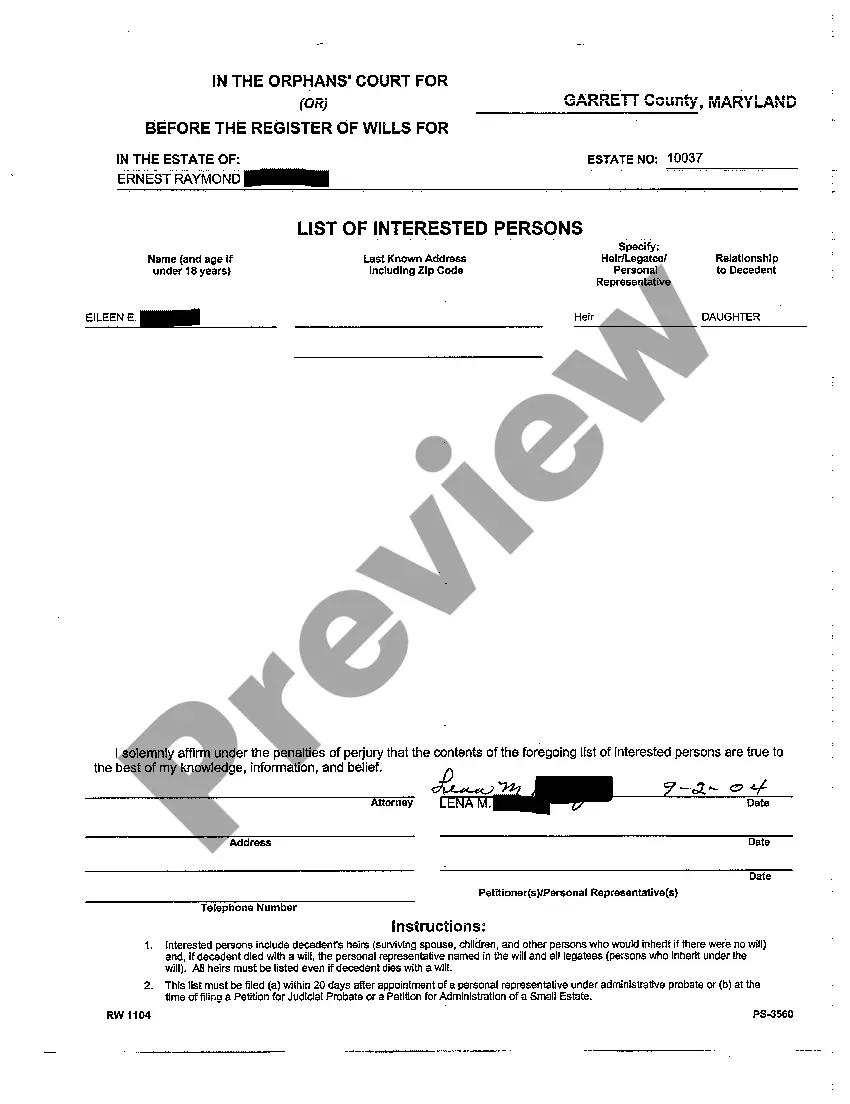 Preview A03 List of Interested Persons