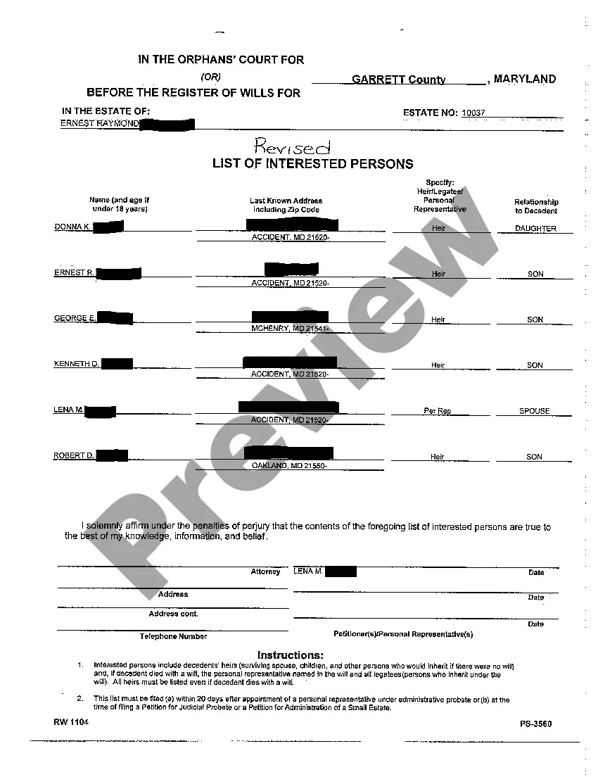 Preview A03 List of Interested Persons