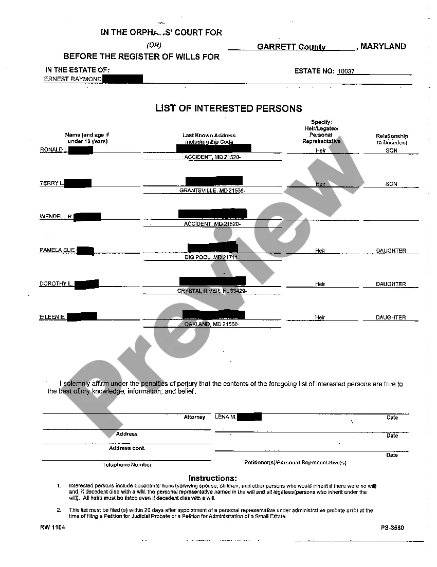 Preview A03 List of Interested Persons